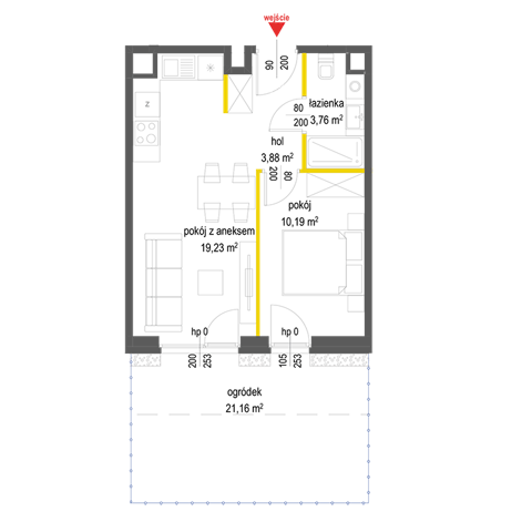 Plan 2 pok. 37m²