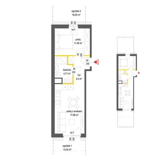Plan 2 pok. 39m²