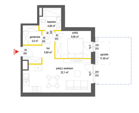 Plan 2 pok. 47m²