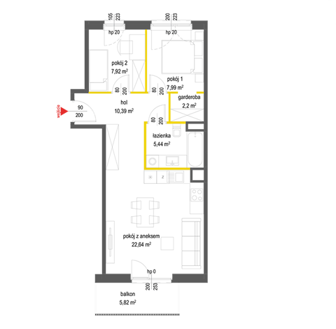 Plan 3 pok. 57m²