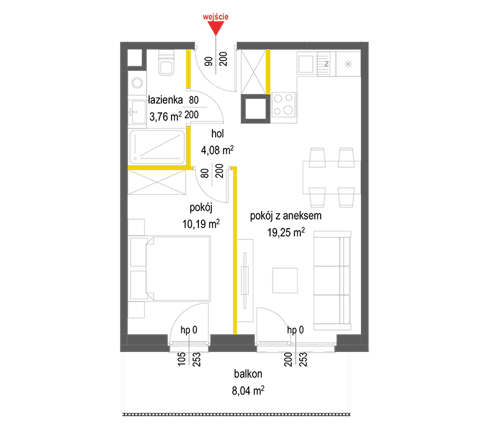 Plan 2 pok. 37m²