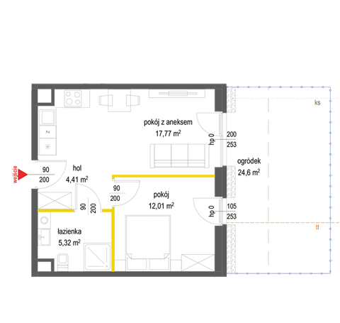 Plan 2 pok. 40m²