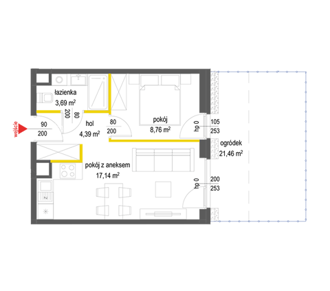 Plan 2 pok. 34m²