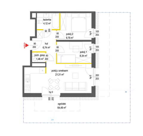 Plan 3 pok. 52m²