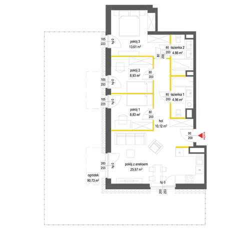 Plan 4 pok. 77m²