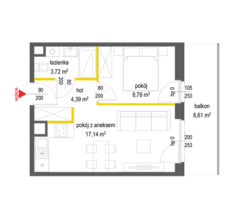 Plan 2 pok. 34m²