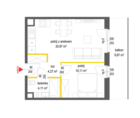 Plan 2 pok. 39m²
