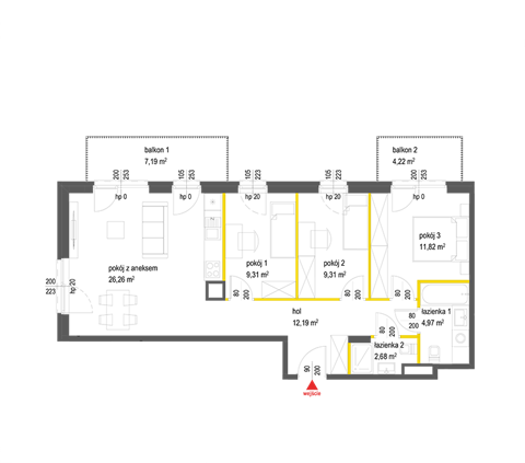 Plan 4 pok. 77m²