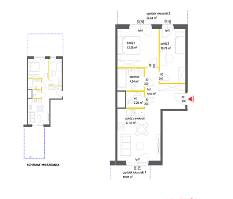 Plan 3 pok. 57m²