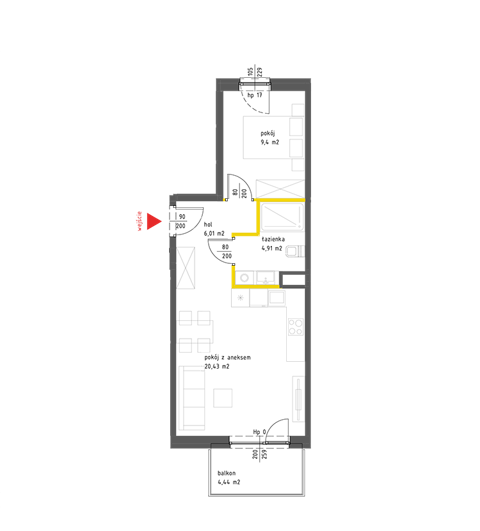 Plan 2 pok. 41m²