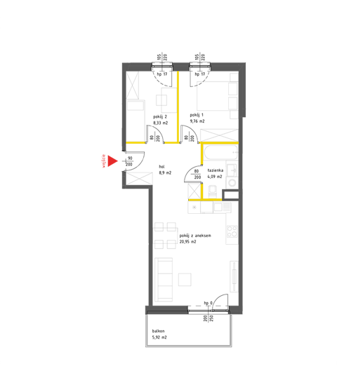 Plan 3 pok. 53m²