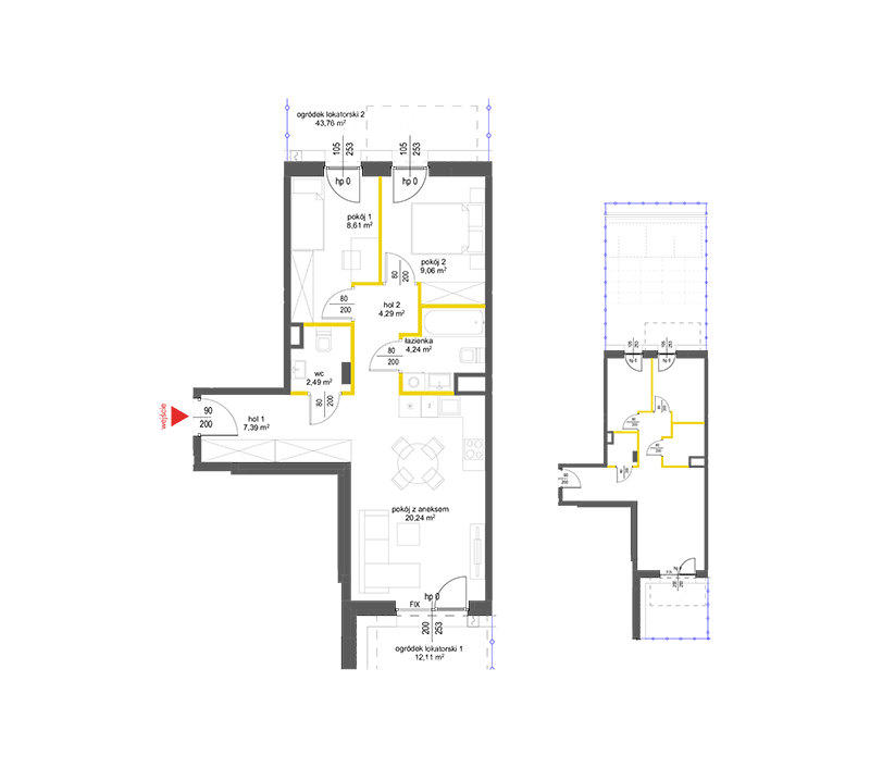 Plan 3 pok. 56m²