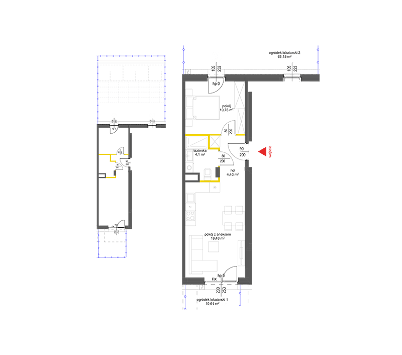 Plan 2 pok. 39m²