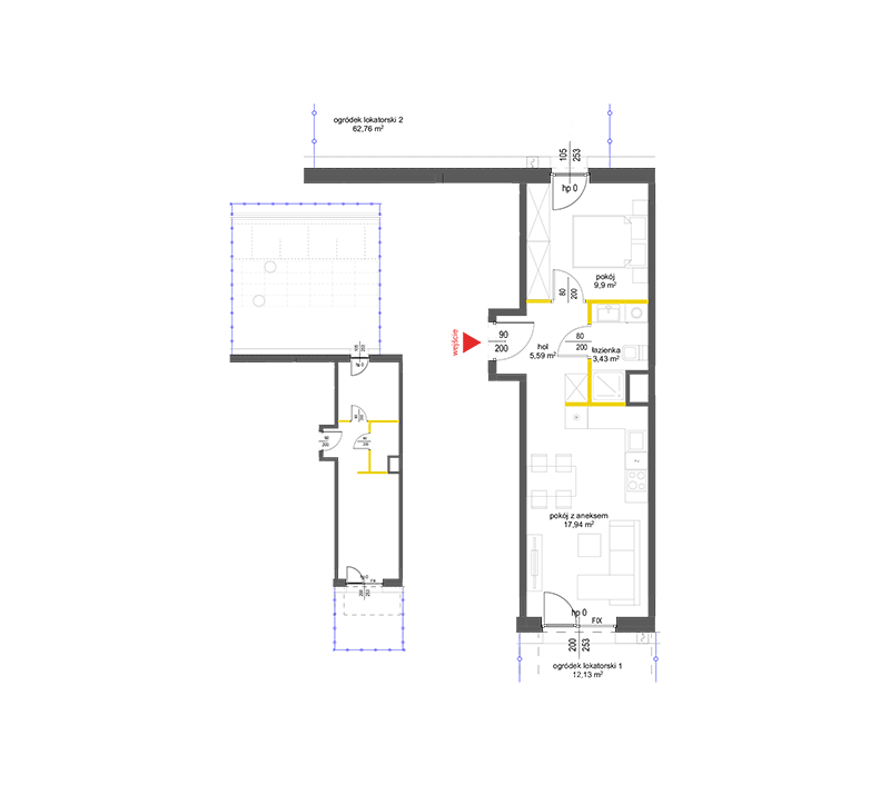 Plan 2 pok. 37m²