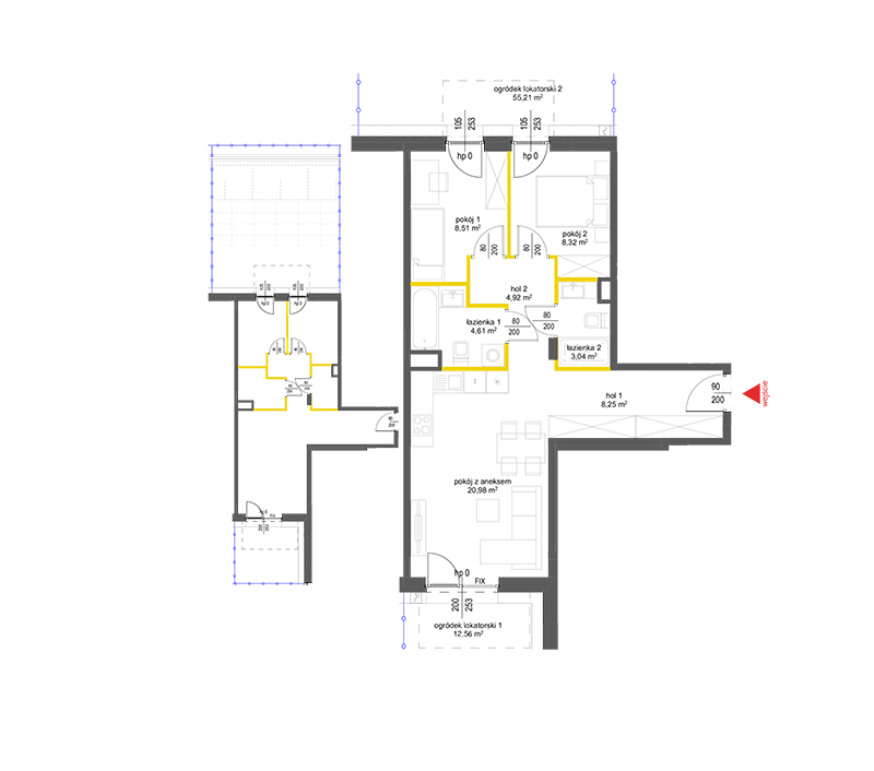 Plan 3 pok. 59m²