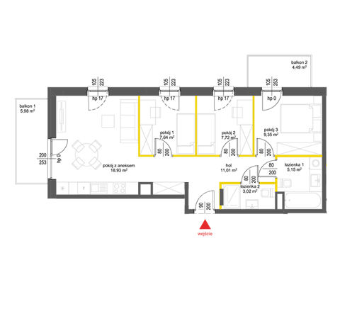 Plan 4 pok. 63m²