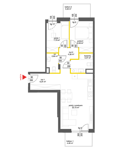 Plan 3 pok. 57m²