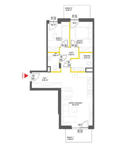 Plan 3 pok. 57m²