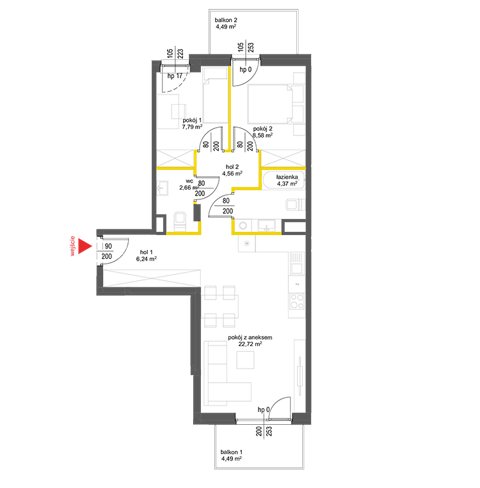 Plan 3 pok. 57m²