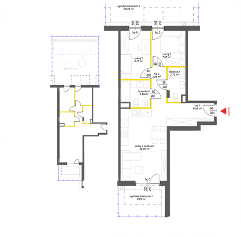 Plan 3 pok. 58m²