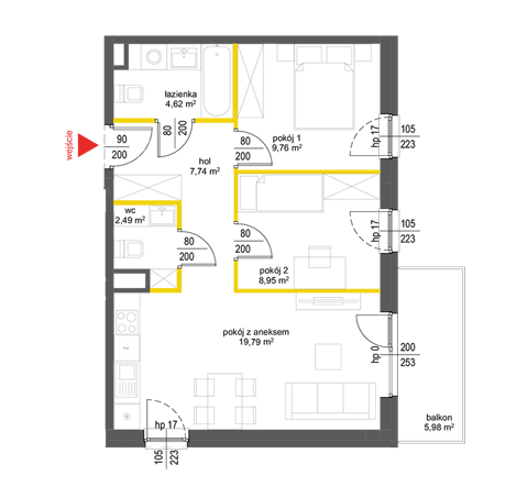Plan 3 pok. 53m²