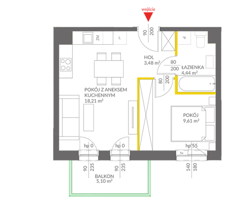 Plan 2 pok. 36m²