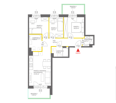 Plan 4 pok. 63m²