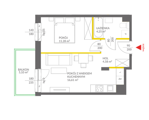 Plan 2 pok. 37m²