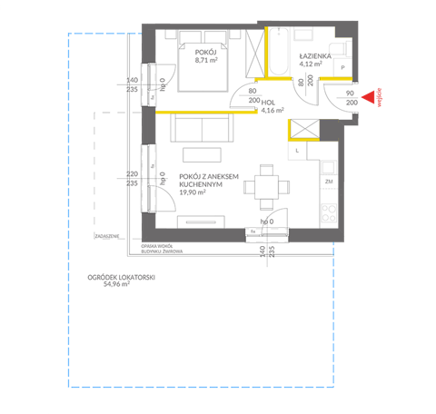 Plan 2 pok. 37m²