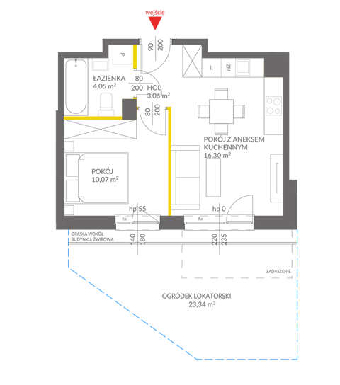 Plan 2 pok. 33m²