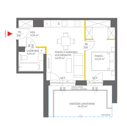 Plan 2 pok. 37m²