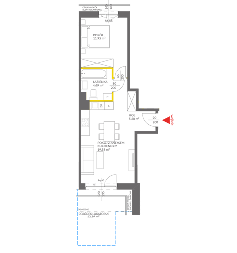 Plan 2 pok. 42m²