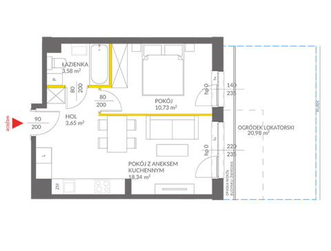 Plan 2 pok. 36m²