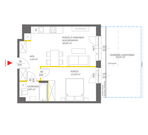 Plan 2 pok. 42m²