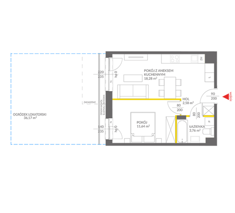 Plan 2 pok. 36m²