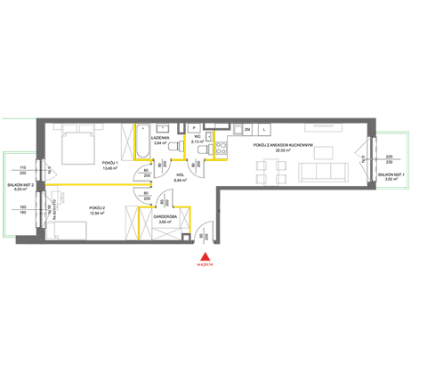 Plan 3 pok. 67m²