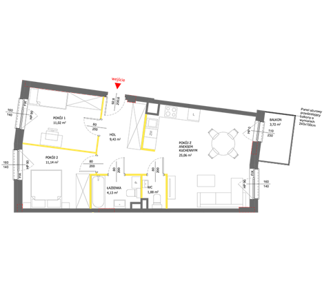 Plan 3 pok. 63m²