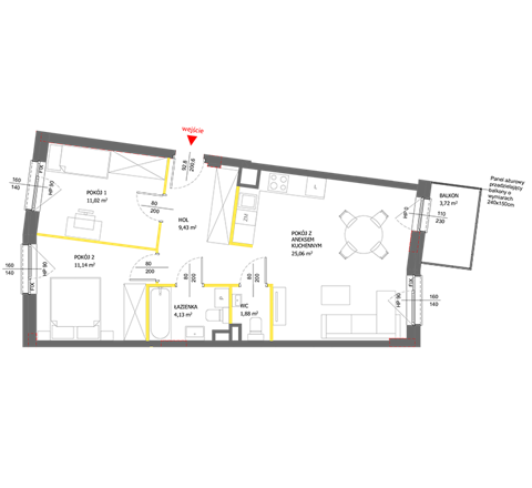 Plan 3 pok. 63m²
