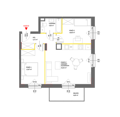 Plan 3 pok. 58m²