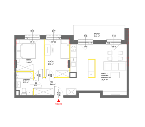 Plan 3 pok. 59m²