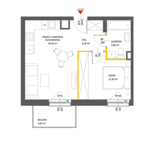 Plan 2 pok. 41m²