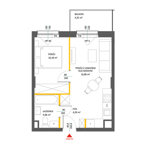 Plan 2 pok. 35m²