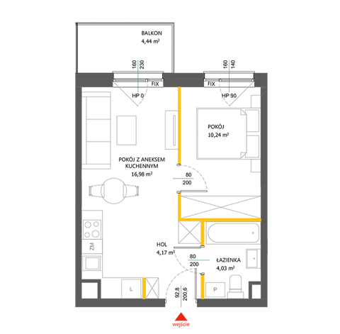 Plan 2 pok. 35m²