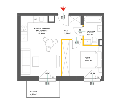 Plan 2 pok. 41m²