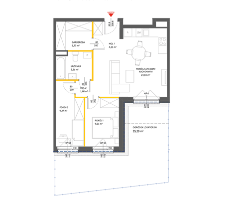 Plan 3 pok. 60m²