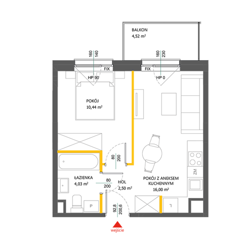 Plan 2 pok. 33m²