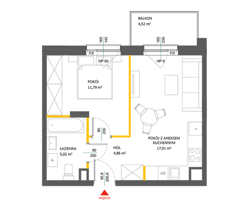 Plan 2 pok. 39m²