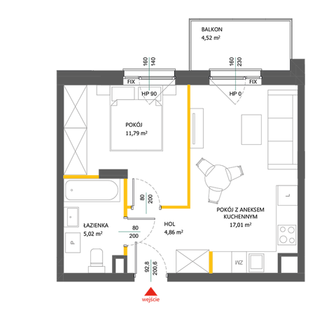 Plan 2 pok. 37m²