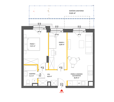 Plan 3 pok. 55m²