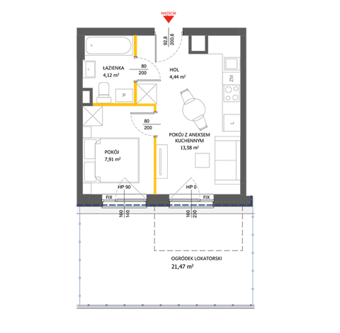 Plan 2 pok. 30m²